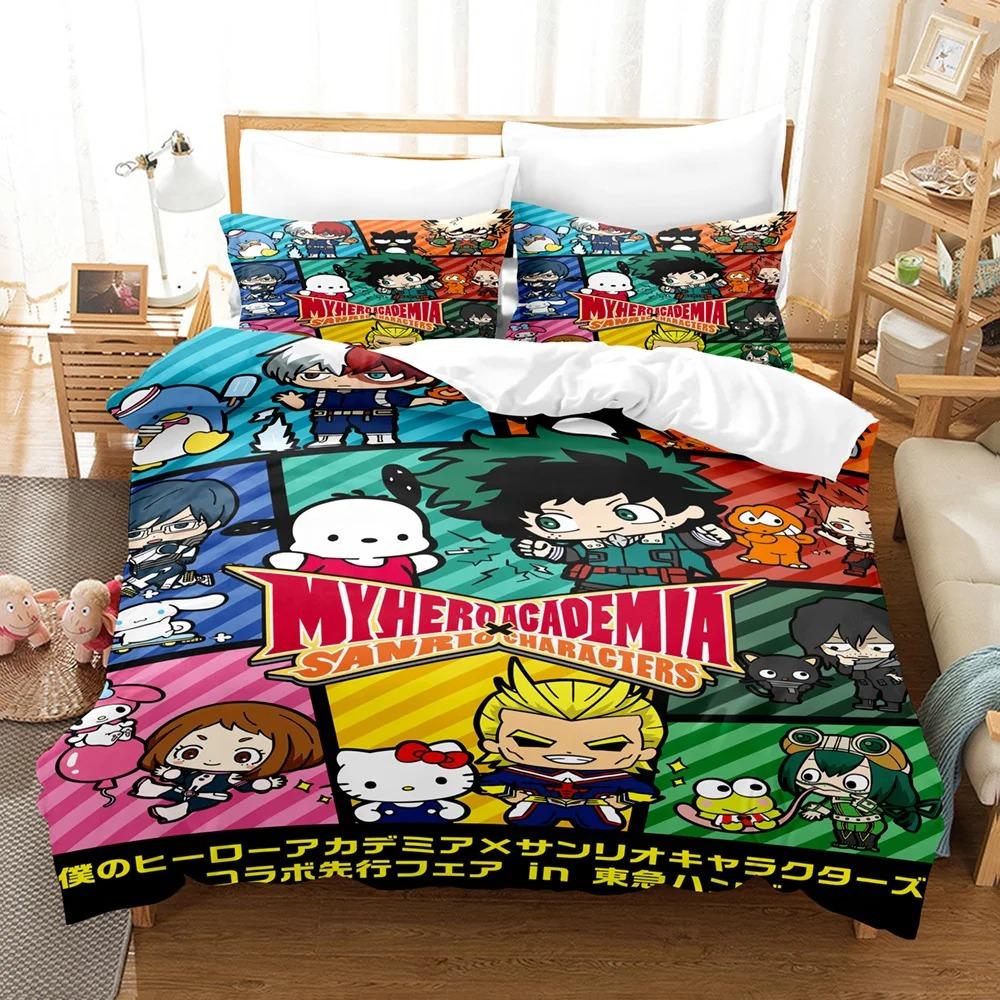 Set de lenjerie de pat My Hero Academia Anime Japonia Husă de pilotă confortabilă Single Dublu Queen Twin Mărime completă Husă de plapumă Lenjerie de pat pentru adolescenți