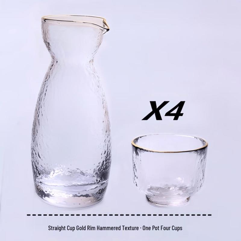 Elegant Hammered Glass Sake and Wine Set