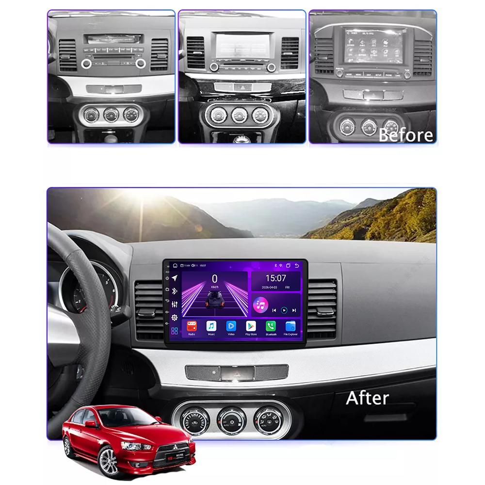 Android Car-Play Car Radio For Mitsubishi Lancer 2008-2015 Multimedia Player Head Unit Stereo GPS Navigation BT WIFI,8 CORE ,2+32GB
