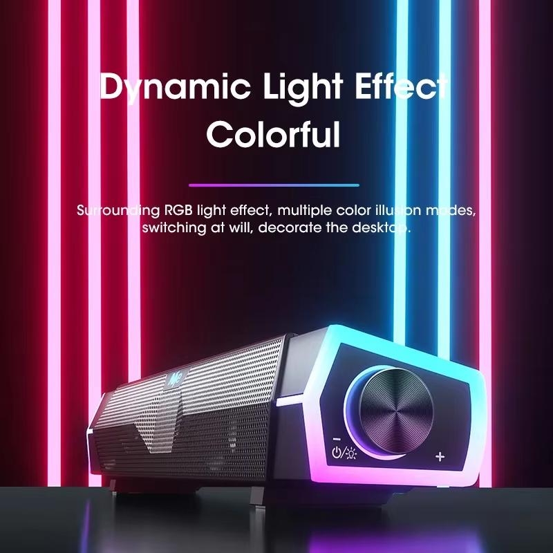 Bluetooth 5.0 and Wired Computer Soundbar Speakers with 4D Surround Sound Stereo and Subwoofer for Laptop and PC