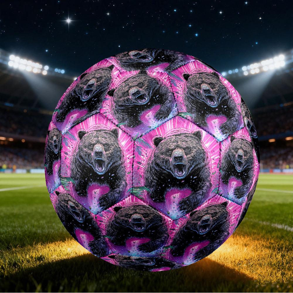 1pc Bear Wild Size 5 Soccer Ball Professional Match Training Football Indoor &Outdoor Sports Ball Lightweight Durable c65144