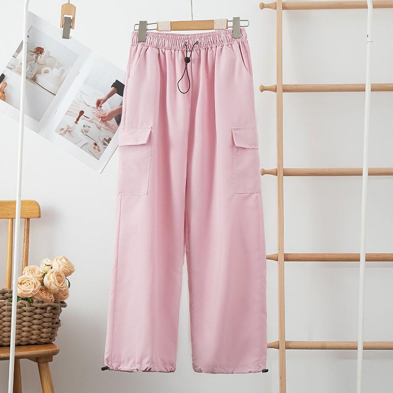 Womens Loose Fit Cargo Pants 2026 Lightweight Quick-Dry High-Waist Utility Trousers Outdoor Hiking Casual Wear