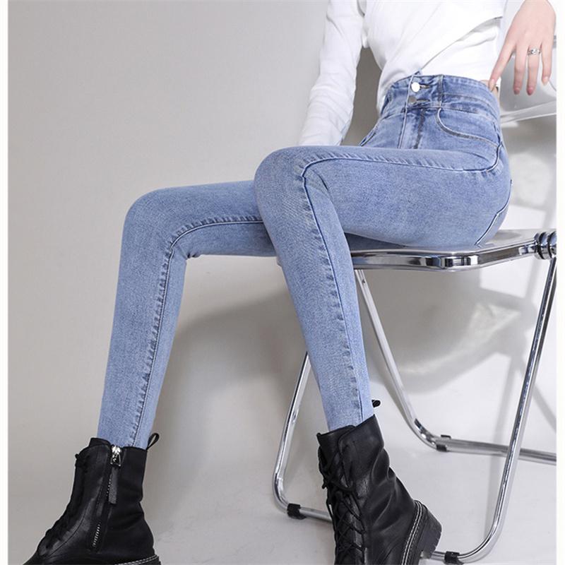 Autumn Winter Women's Jeans New High Waist Thickening Warm Straight Jeans Trousers Korean Style Vintage Streetwear Loose Casual