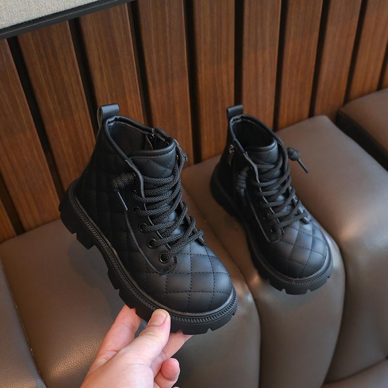 Fall And Winter New Girls Small Fragrant Wind Boots England Style Children Simple Princess Boots Foreign-style Boots