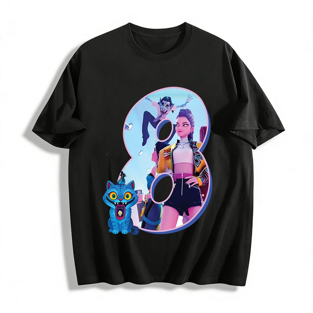 

Trendy Animated Character Print Casual Top Unisex Loose Street Style Daily Versatile T-Shirt Pure cotton T-shirt 6XL