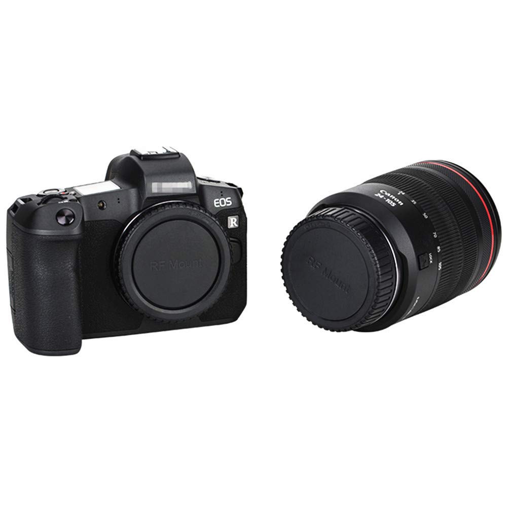 Two Pairs of JJC Camera Body Caps Rear Lens Caps for Canon EOS R5 Mark and Ra Compatible with Canon RF Mount Camera Body + R50V, R1, II, R100, R8,