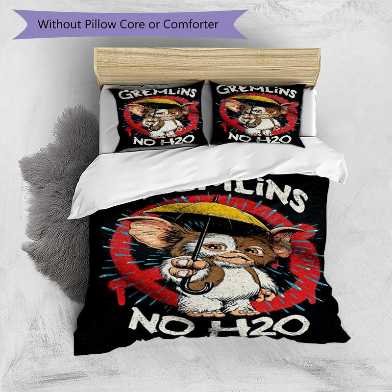 Gremlins Ban Design Bed Bedding Set 1 Duvet Cover + 2 Pillowcases Soft Breathable Household Bed Linens
