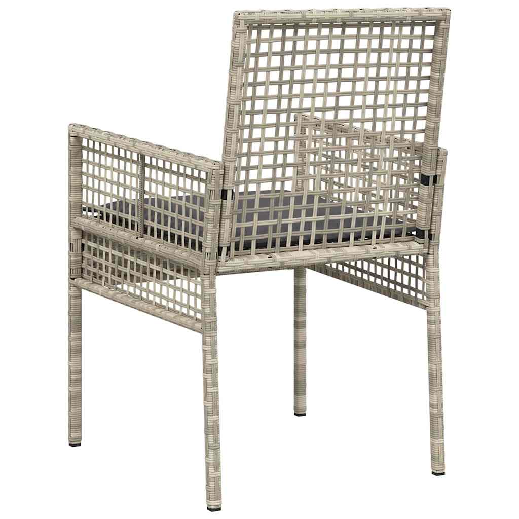 Garden Chair 2 Pcs Light Grey 55 X 53 X 85 Cm Poly Rattan