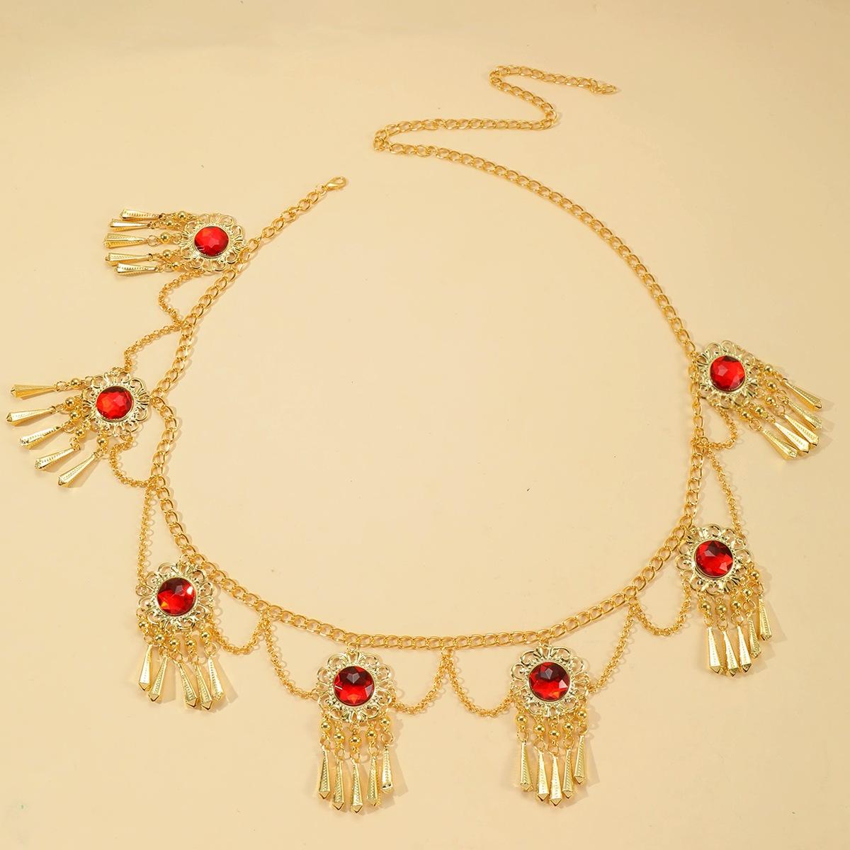 

Универсальная цепочка на талию, модная, универсальная, роскошная, украшенная бахромой, подвеска на талию, цепочка для выступлений, аксессуары для талии красный