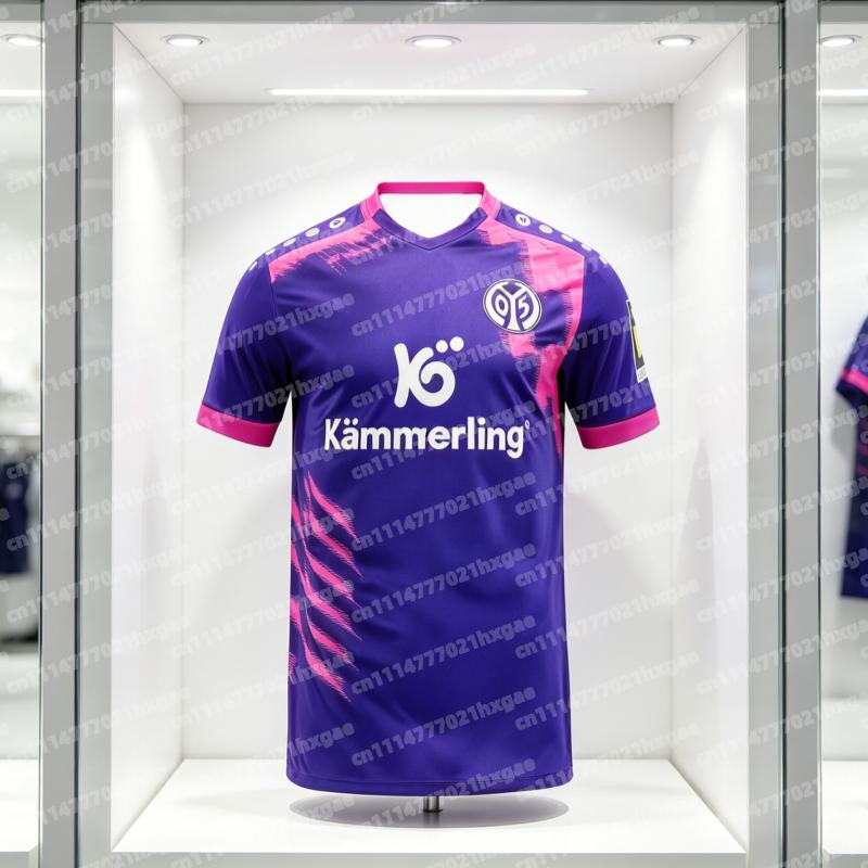 2026 Mainz 05 Maglia da Calcio Trasferta Uomo Manica Corta Traspirante Morbida Versione Tifoso Partita Allenamento Maglia da Calcio Famiglia T-shirt Bambini Y2K