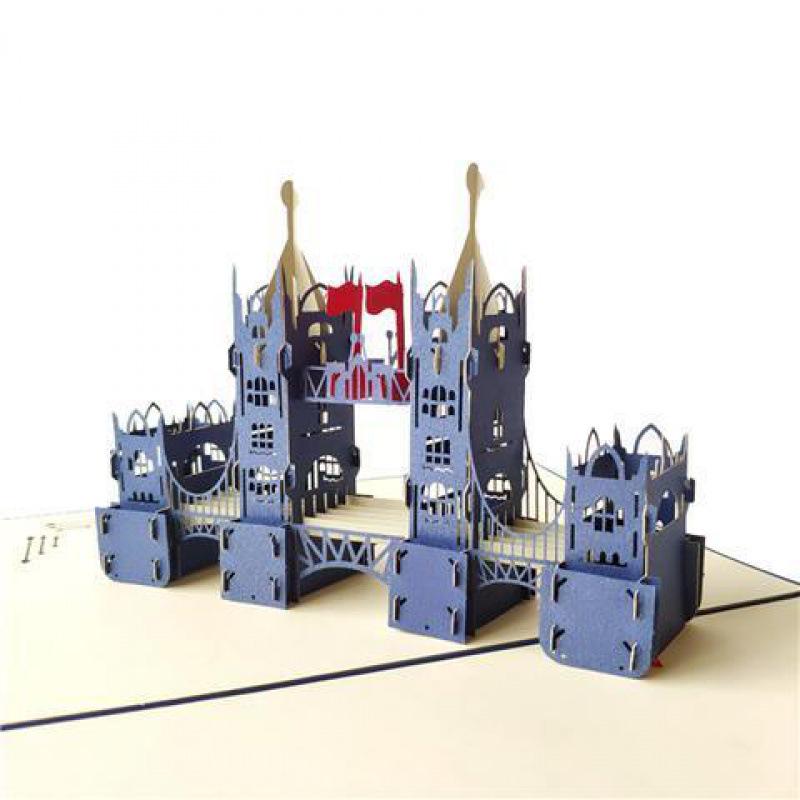 3D Tower Bridge Christmas & Birthday Greeting Card