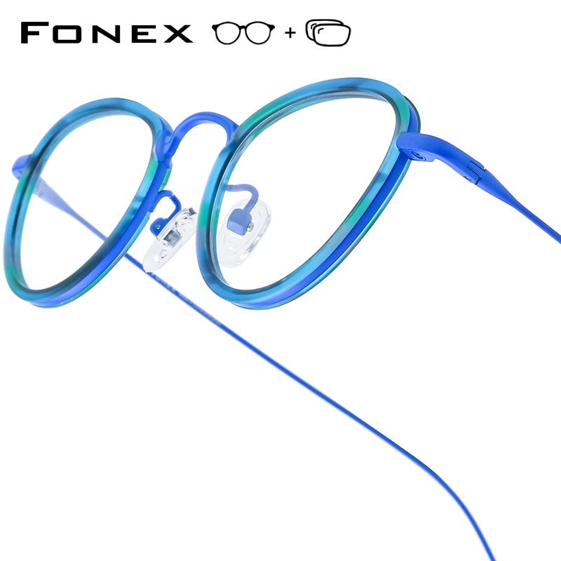 FONEX Progressive Prescription Glasses Custom Photochromic Myopia Optical Lens Eyewear Men Polygon Eyeglasses Titanium Frame 896