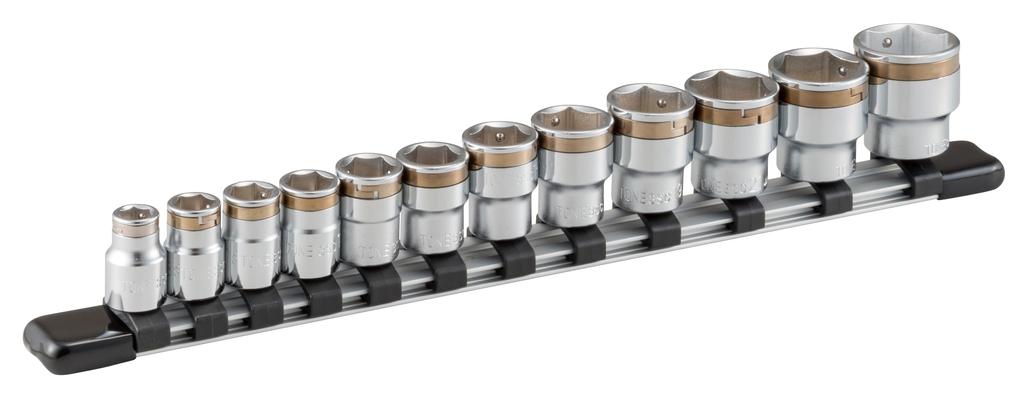 TONE Nut Catch Steckschlüsselsatz mit HSC312 Antriebswinkel Inhalt 12 Artikel (sechseckig, Halter) 9,5 mm (3/8 ")