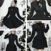 KLGIRL Gothic Black Gothic Halloween and Yami Mini Sweet Retro Stage Size L Dress, Cosplay, Lolita, Costume, Dark, Harajuku, Kawaii, Dress, Lolita,