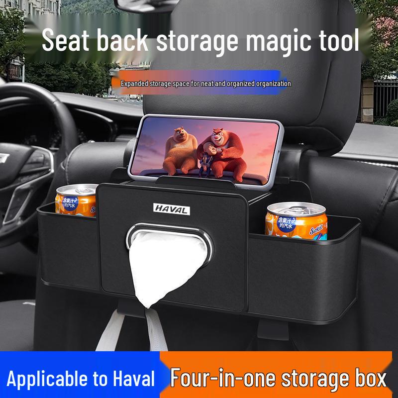 Compatible with Haval Chulian H2, F5, F7x, H1-H9, Big Dog Models: Seat Storage Box, Tissue & Cup Holder.