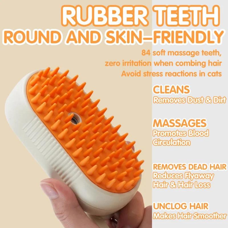 4 in 1 Steam Pet Brush Electric Spray Cat Dog Grooming Comb Massage Deshedding Loose Hair Removal No Bath