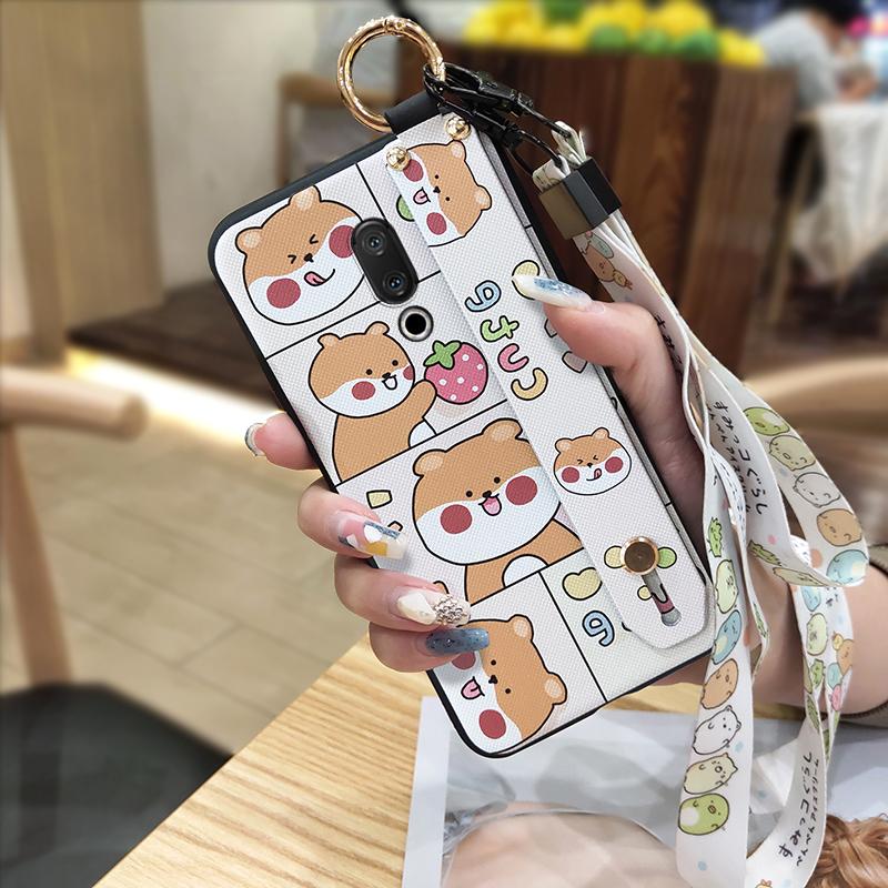 Soft case Ring Phone Case For Meizu 15/15 Lite Wristband Anti-dust Back Cover Waterproof Cute Lanyard Cartoon Silicone
