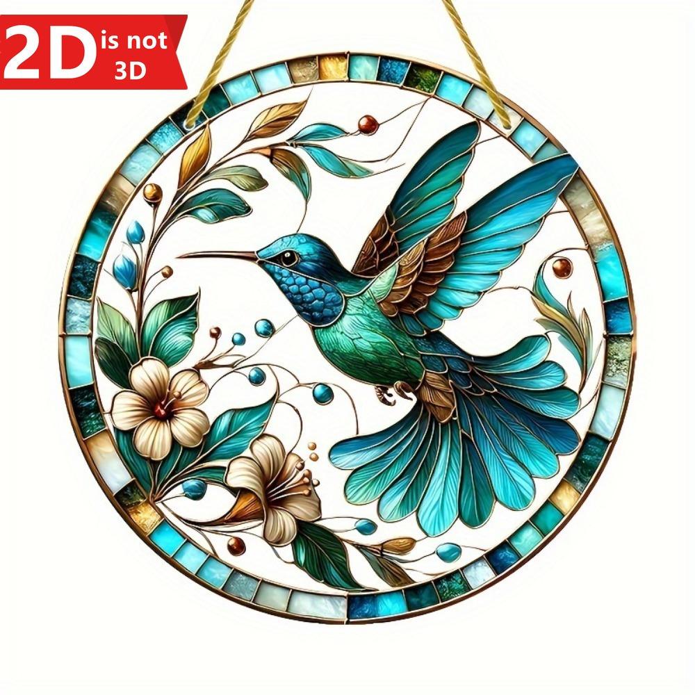 2D hummingbird & flower catcher for windows, walls, and gardens. A perfect gift for loved ones.