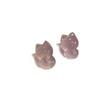 Direct Sales Brazilian Rose Quartz Fox Pendant for Women Ice Pink Crystal Fox Fortune Necklace Jewelry