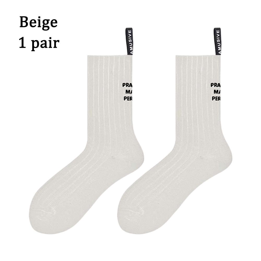 

Letter Medium Tube Socks Cotton Floor Sleep Sock New Cotton Socks Four Seasons бежевый