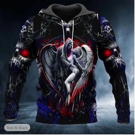 2023 New Men's Skull Hoodie Sweatshirts 3D print Head Pattern Hooded Pullover Autumn Fashion Casual Sweatshirt