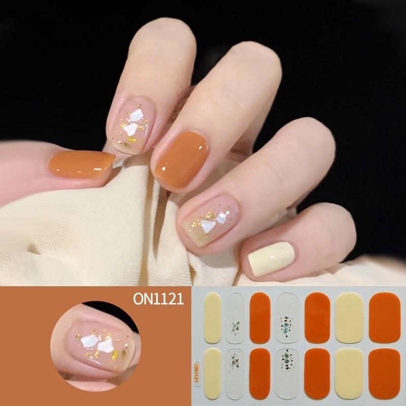 Nail Art No-bake Nail Stickers Full Stickers, 14-finger No-bake Gel Nail Stickers, Nail Art Full Stickers