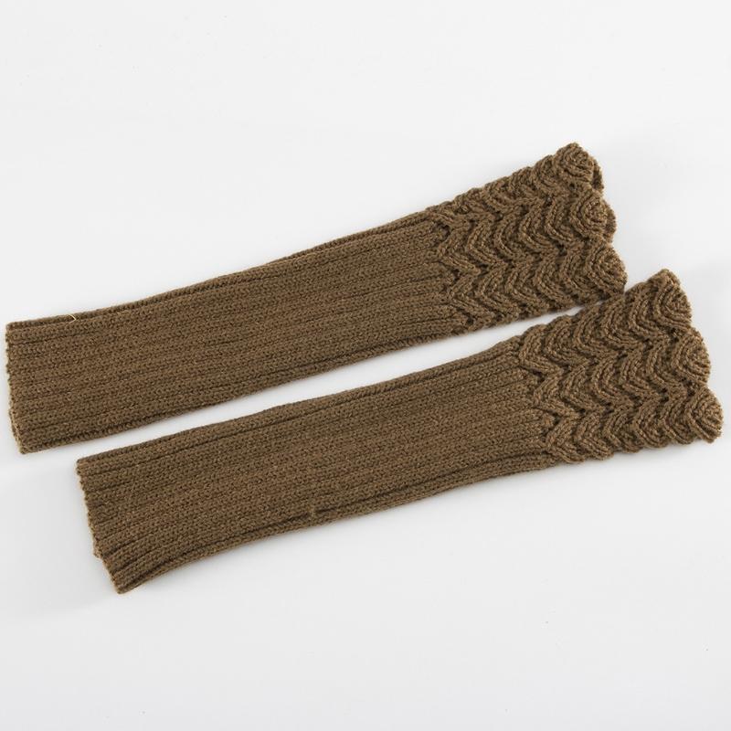 Half Finger Gloves for Typing Winter Knit Gloves with Thumb Holes Unisex Half Finger Mittens Stretchy Warm Long Gloves