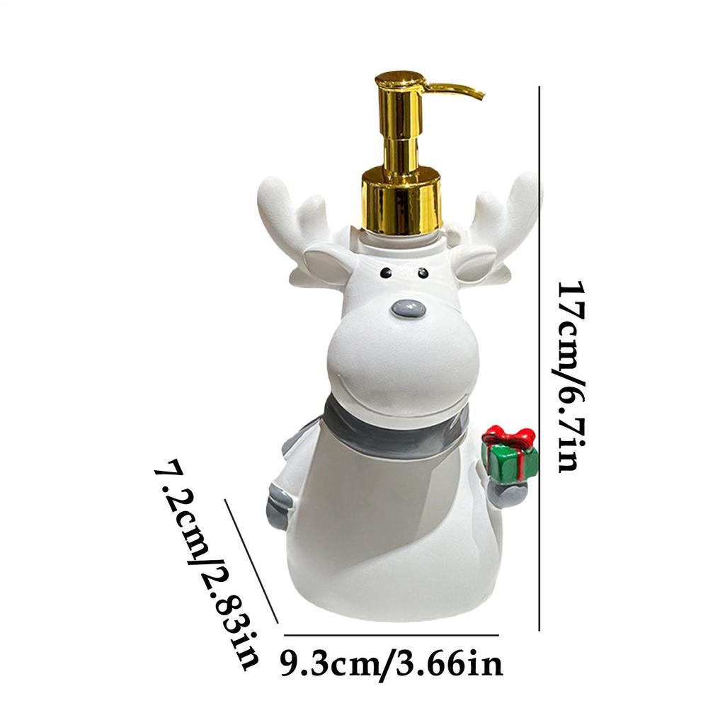 Manual Christmas Elk Soap Dispenser Empty Bottled Decorative Reindeer Refillable Lotion Bottle For Hand Sanitizer Shampo