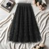 Autumn French Elegance: Women's High Waist Mesh Cake Skirt