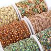 1Meter Daisy Flower Chain Enamel KC Gold Beaded Chains for Necklace Choker Bracelet Earrings DIY Jewelry Making Accessories