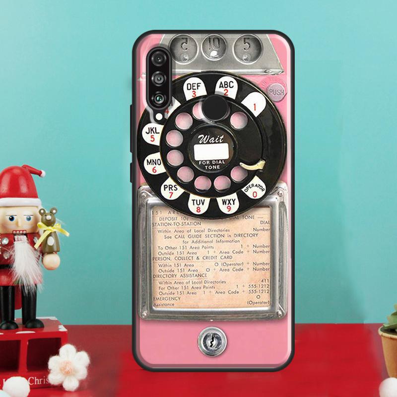 Retro Blue Payphone Vintage For Huawei Nova Y70 Y90 Y60 Y72 Y73 Y61 Y91 9 10 SE 12i 12s 11i 8i P30 P40 Lite P60 Pro Case