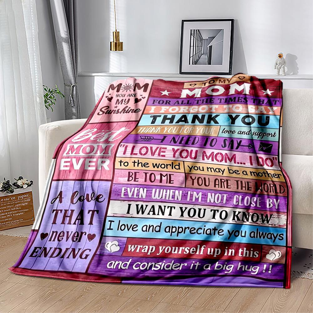 1pc Mom's Love Blanket Soft Cozy Lightweight for Travel Camping Picnics Sofa Office Bed Living Room Perfect Gift for Friends and Family