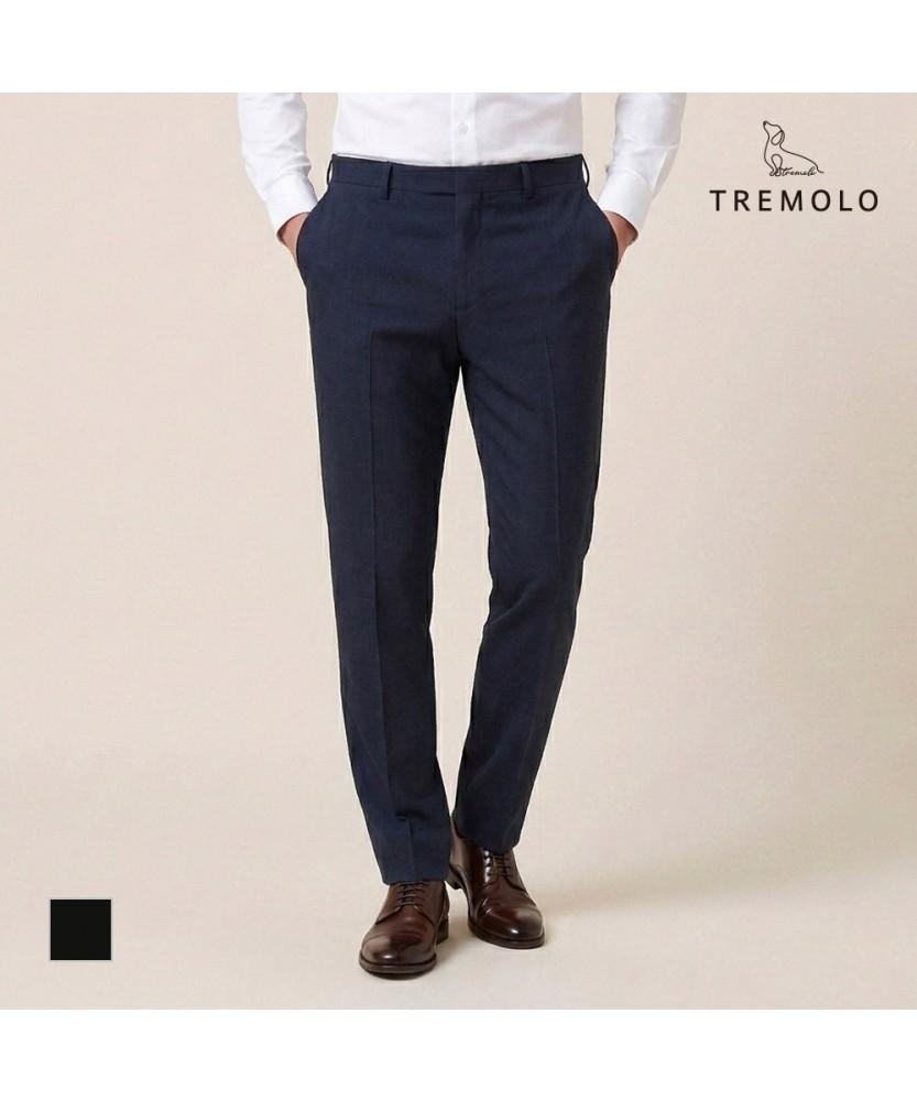 TREMOLO Coolmax Black Solid Dress Pants_Tgbgb3M3211
