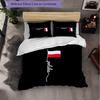 Polen 3-teiliges Bettwäsche-Set Weiches Bettbezug-Set mit Kissenbezügen Bedrucktes Schlafzimmer-Deko-Set für Zuhause
