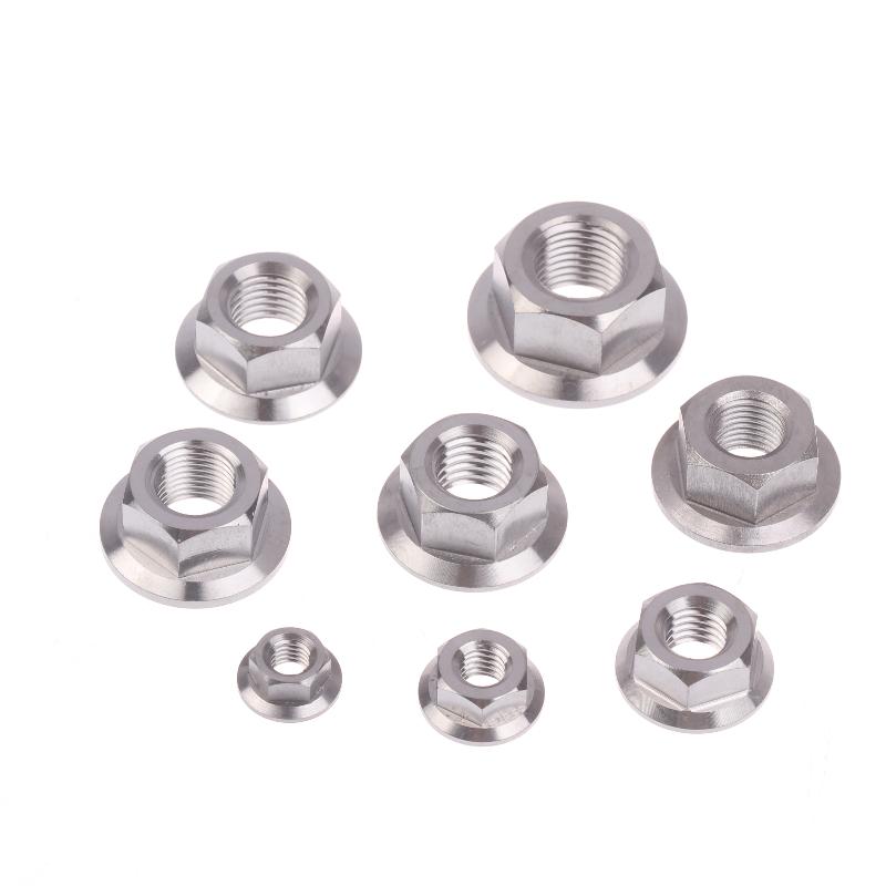 1 Pcs Motorcycles Titanium Hex Flange Hexagon Nuts M5 M6 M8 M9 M10 M12 For Motorcycles And Motorbikes