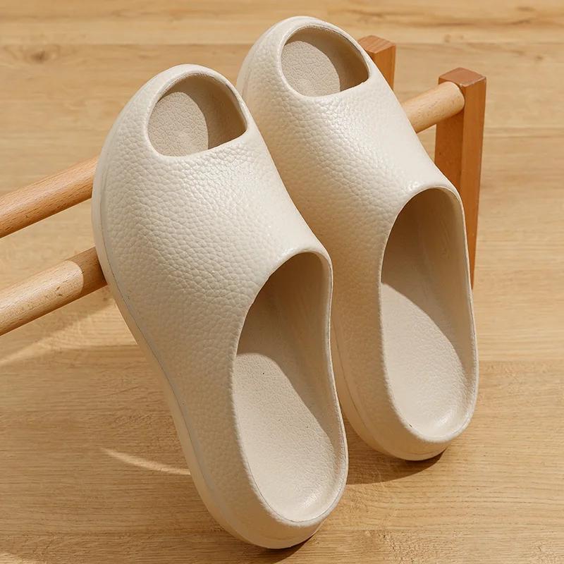 

Летние тапочки на толстой подошве с мягкой подошвой, домашние противоскользящие тапочки для ванной комнаты и пары, женские тапочки, мужские сандалии на открытом воздухе