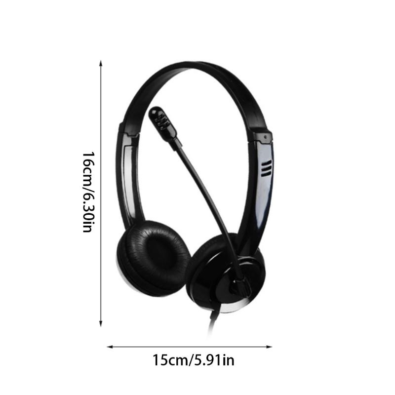 Wire Headsets Over Ear Noise Cancelling Headphone with 3.5mm Plugs and Builts In Microphone for Clear Call Earphone