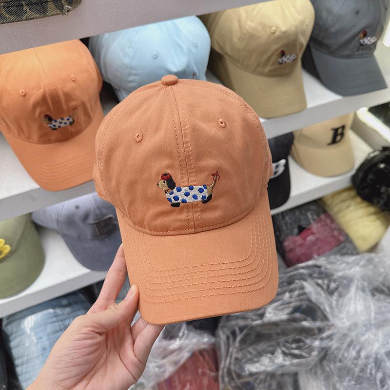 New Cartoon Puppy Baseball Cap for Women Korean Style Student Showing Face with Little Duckball Cap Trendy Hat