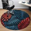 1pc Tropical Leaves Office Round Area Rug, Indoor Mat Suitable For Office, Under Office Chairs Bedroom Living Room Home Decor, Room Deco