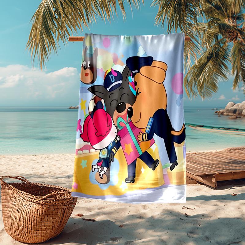 Ultra-Soft Beach Towel with Sheriff Labrador Theme,Ideal for Pool - Camping, Diving - Perfect Travel Essential, Vibrant Beach Towel.