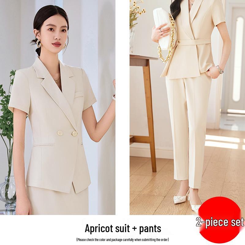 Damski garnitur blezerowy w stylu koreańskim z wyższej półki do profesjonalnego i casualowego noszenia latem