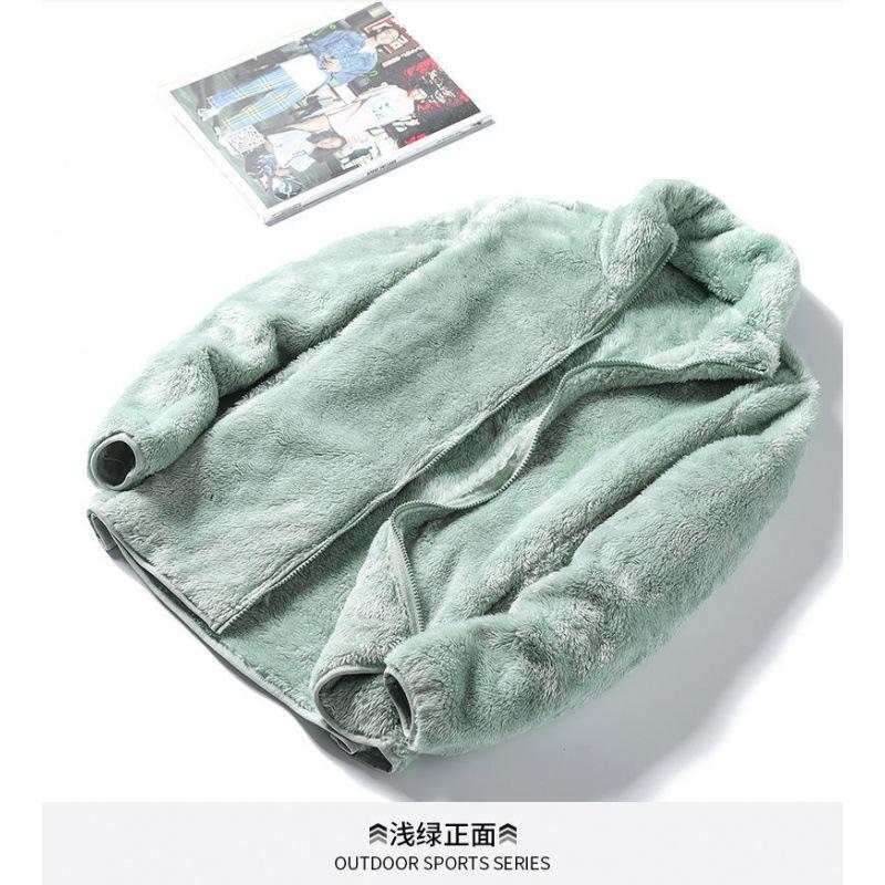 Women's Fleece Jacket Zip Up Coral Fleece Thick Cardigan Coat Outdoor Windbreaker Liner Streetwear Top