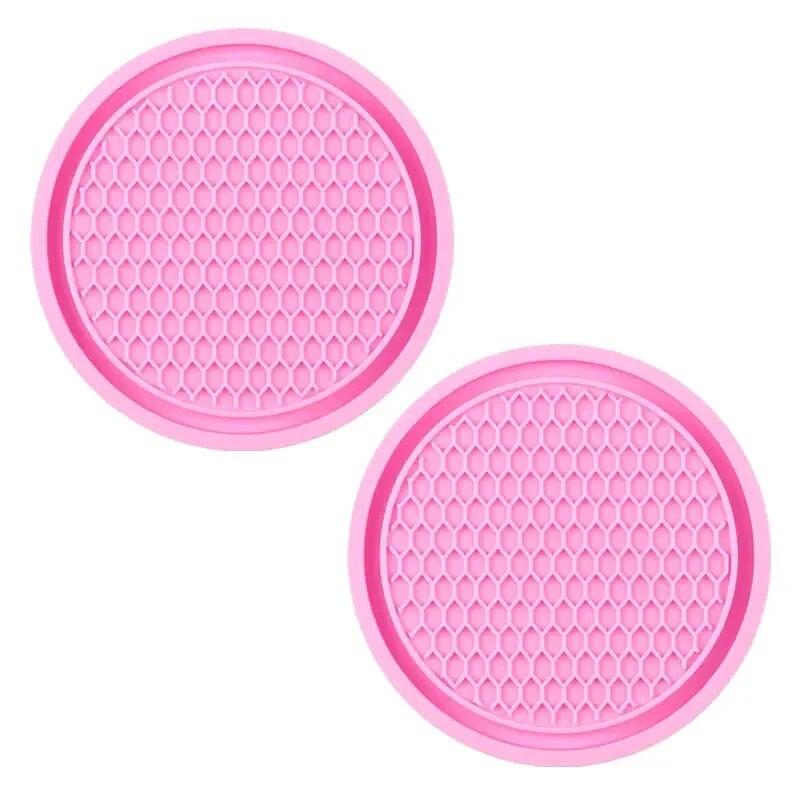2Pcs Car Non-slip Water Cup Pad Diamond Rhinestone Decor For Car Bottle Holder Coaster Auto Interior Decoration Accessorie Tools