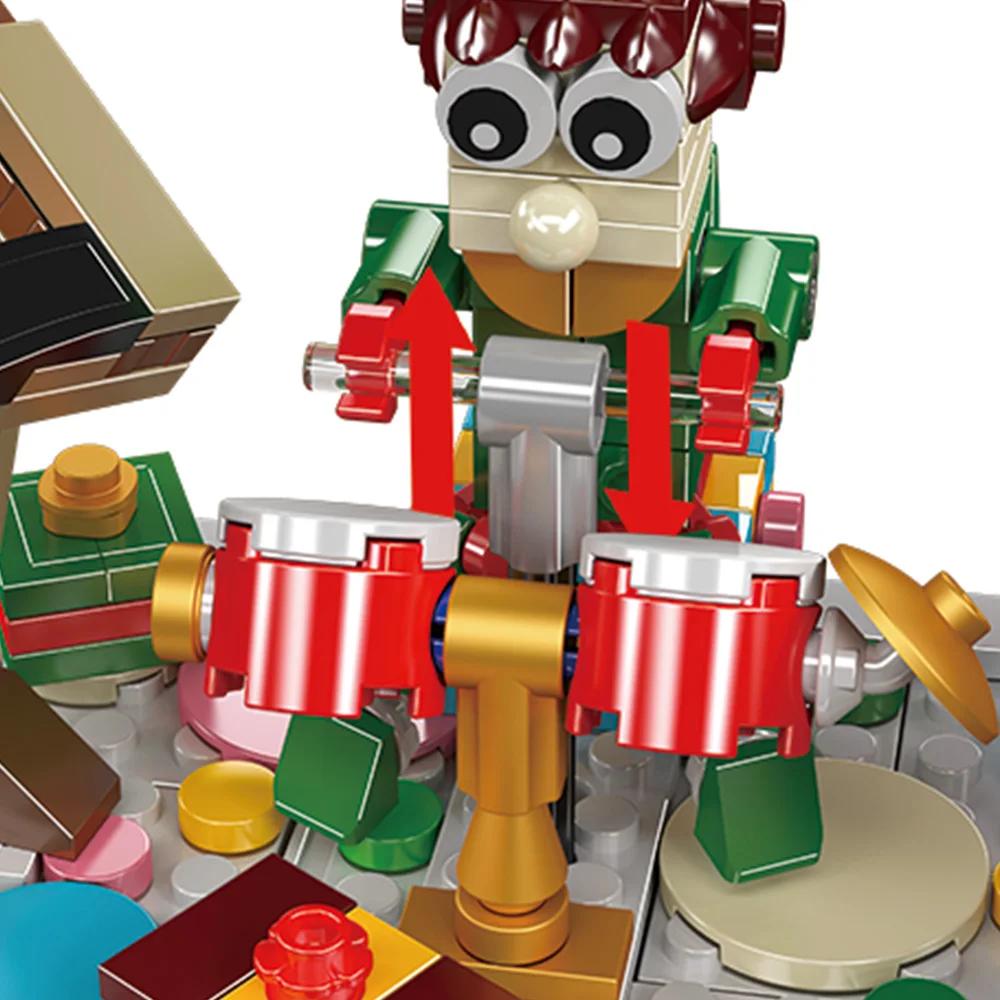 Non-Toxic City Creativity Winter Village Christmas Joyful Team Model Building Blocks Bricks Kids Toys Christmas Children Gifts
