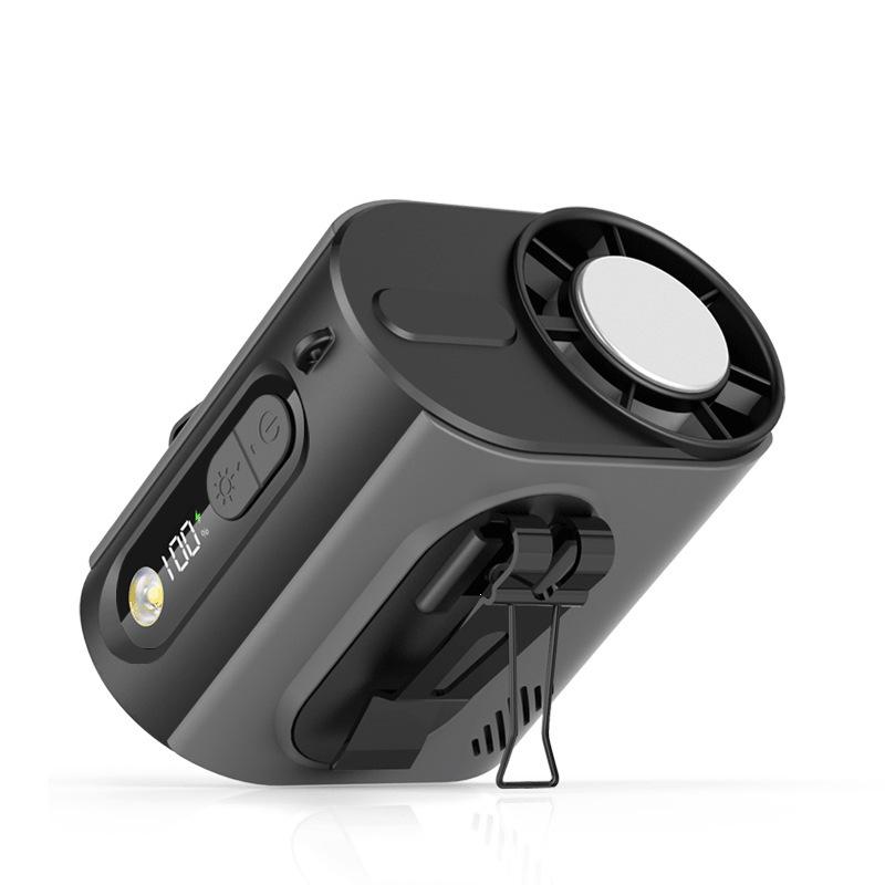 2026 Portable Cross-Body Waist Fan with LED Light - Long-Lasting, Clip-On Outdoor Fan