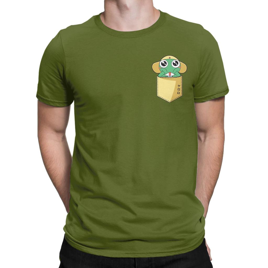 Sgt Frog Keroro Pocket Men Womens T Shirt  Vintage Tee Shirt Short Sleeve O Neck TShirts 100 Cotton Printed Tops