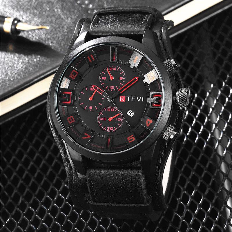 Men's Large Dial Quartz Watch with Date