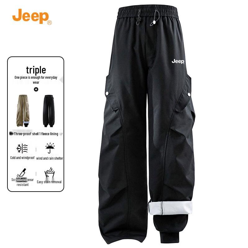 JEEP Men s Outdoor Fleece-Lined Hiking Cargo Pants 2XL