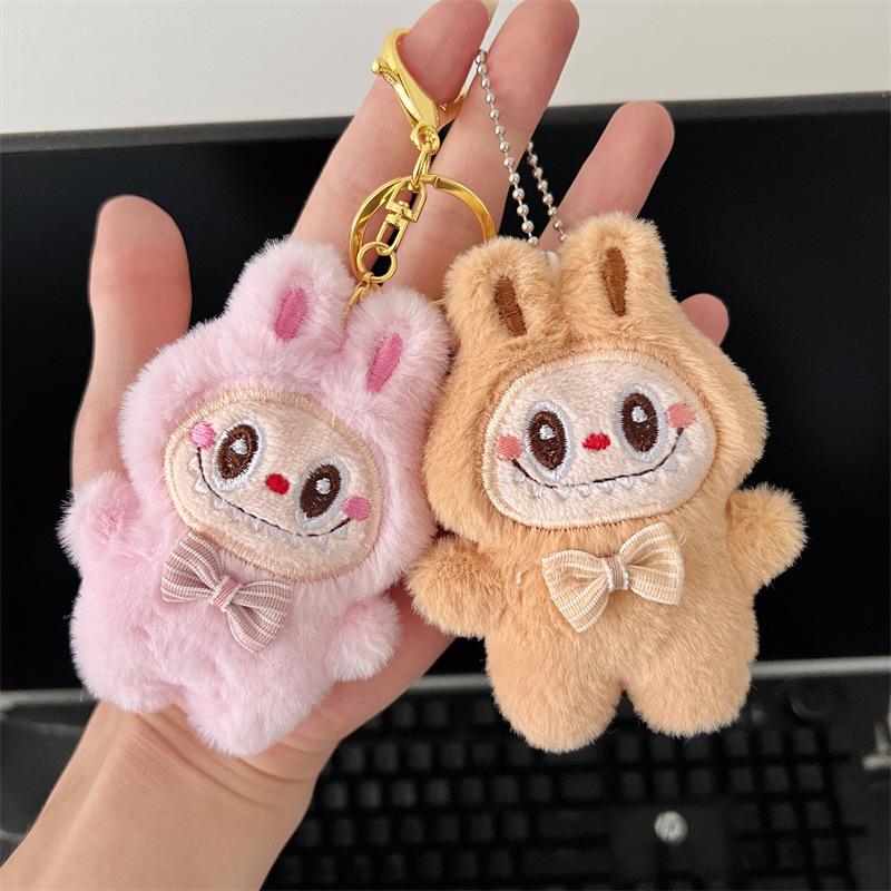 Labubu Little Rabbit Plush Keychain: Cute Cartoon Bag Charm