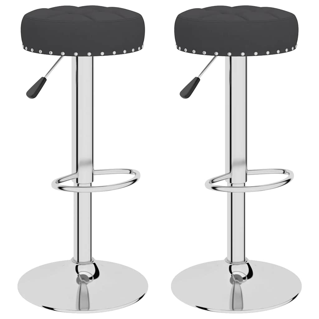Vidaxl Bar Stools, 2 Pcs, Black, Upholstered In Fabric